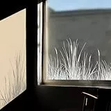 Neukids Weiße Wiesen pur Fensterbilder, Fensteraufkleber Selbstklebend, Weiß Gras Frühling sommer Pflanzen Deko für Fenster, Wohnzimmer Schlafzimmer Küche Bad fenstersticker fensterdeko