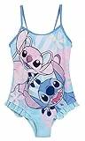 Disney Stitch Badeanzug für Mädchen, Engels-Badeanzug für Kinder, Strand- und Schwimmbekleidung., blau, 7-8 Jahre