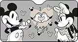 TataWay - Sonnenblende für Windschutzscheibe | Schutz | Einfache Befestigung | Disney Charaktere | 130 x 70 cm, Mickey und Minnie Maus, Kunststoff, Blue