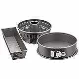 Original Kaiser Inspiration Backformen Backset 3-teilig, mit Springform (Flachboden), Gugelhupf Backform, Kastenform, Kuchenform antihaftbeschichtet, Schwarz