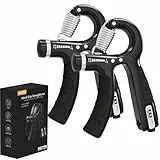 U-VKK Handtrainer, 2er-Set Unterarmtrainer, Griff 5-60 kg, Hand Unterarm Trainingsgerät, Grip Griffkraft Trainer, Rutschfester, Für Sportler und Wiederherstellung der, FC0101, Schwarz