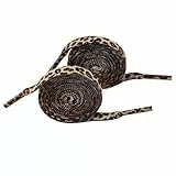 DIPZO Leo Schnürsenkel, 2 Paare breite Leopardenmuster Schnürsenkel für Sneaker & Turnschuhe