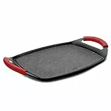 Lacor - 25536 - Rösteisen, Eco Stone Grill, Kompatibilität: alle Arten von Küchen, Geeignet für Induktion und Backofen, Antihaftbeschichtung, Ökologisch und frei von PFOA, 29 x 22,5 x 1,5 cm