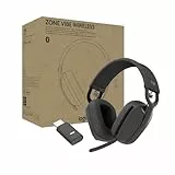 Logitech Zone Vibe Wireless Bluetooth Headset mit Mikrofon mit Geräuschunterdrückung, USB-A, USB-C, für Google Meet, Google Voice, Zoom, Mac/PC - Graphit