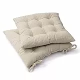 Paco Home Sitzkissen mit Befestigungsbänder 40x40 Stuhl Bürostuhl Kissen Stuhlkissen Innen Indoor versch. Farben 2er Set
