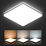 AVANLO LED Deckenleuchte 20W, Superhell 2400LM Badezimmer Küche Lampe Ø28cm Bad Flach Deckenlampe Square, 3000K/4000K/6000K, IP44 Wasserdicht Lampen für Schlafzimmer Wohnzimmer Flur Balkon
