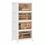 PurKeep Aufbewahrungsbox mit Deckel - 23L × 4 plastikbox mit deckel, Kisten Aufbewahrung mit Deckel, klappbox, Faltbare Aufbewahrungsbehälter für Haus und Büro, weiß, 4 Packungen
