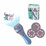 Lexibook - Disney Stitch - Geschichten-Projektor, Taschenlampe und Projektor mit 3 Scheiben, 24 Bilder, kreiere Deine eigenen Geschichten, LTC050D