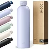 KIVY Edelstahl Trinkflasche 1l - Auslaufsichere Thermosflasche 1l - Trinkflasche Edelstahl Kohlensäure geeignet - Isolierflasche - Wasserflasche Gym - Thermo Sportflasche Metall