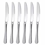 FOXAS 6 Stück Tafelmesser, 23CM Menümesser Edelstahl Rostfrei, Besteck Messer 6er Set, Menümesser Poliert, Spülmaschinengeeignet, Besteckmesser Serie Bon Appétit