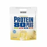 Weider - Protein 80 Plus - 4-Komponenten Protein Pulver - Hoher Proteingehalt mit 80% Eiweiß - Cremige Shakes mit Calcium & Vitamin B6 - 2kg - Vanille