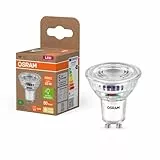 Osram Energy Class LED-Reflektor-Lampe PAR16 mit 3.3 W, 600 lm, warmweiß (2700 K) aus klarem bleifreiem Glas mit GU10 Sockel in der Energieeffizienzklasse A, 50 mm Durchmesser, IP20.