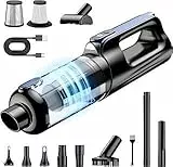 RADCLO Handstaubsauger, 2-in-1 Akku Staubsauger und Luftgebläse, kabellos 18000Pa mit LED Licht, 130W Motor, 7800mAh wiederaufladbarem Akku, USB-C Schnellladung, für Auto, Sofa, Tierhaare