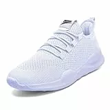 AZSDXS Herren-Laufschuhe, leicht, modisch, atmungsaktiv, Joggen, athletisch, lässig, atmungsaktiv, Fitnessstudio, Tennis, Fitness, Sport, Outdoor-Schuhe, weiß, 44 EU