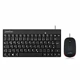 Perixx PERIDUO-212 DE, Kompaktes Mini Tastatur und Maus Set, USB-Kabel, Schwarz, Deutsches Layout