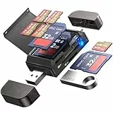 JOOPSHEE 6-in-1 USB 3.0 SD/TF Kartenleser Adapter mit SD-Kartenspeicher,USB A&Typ C Anschluss für Micro SD/SDHC/SDXC/MMC Speicherkarten,kompatibel mit PC,MacBook,Chromebook,Android Handy,i-Phone
