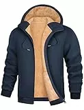 UMIPUBO Sweatjacke Herren Fleecejacke Winter Warm Kapuzenpullover Zipper Hoodie Bequemes und Warmes Casual Sweatshirt mit Kapuze Kapuzenjacke(Marine,M)