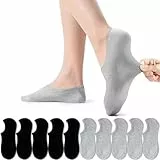 PAUNEW Sneaker Socken Herren 39-42 Damen Schwarz Grau 10 Paar Füßlinge Footies Unsichtbare No Show Schwarz und Grau