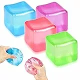 Ice Cube Squishy Fidget Toys, 4 Stück Cube Stressball Erwachsene Kinder, Squishy Anti Stress Spielzeug für ADHD Autismus, Squishy Ball Stressabbau im Büro, Geburtstag Klassenzimmer Geschenke