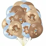POPOYU Teddybär Deko Luftballons,18 Stück Latex Baby Bär Luftballons für Babyparty Geburtstagsdeko,12 Zoll Gender Reveal Geburtstags Helium Ballons für Junge Mädchen Kinder Geburtstag Party Dekoration
