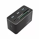 LogiLink CR0046 - USB 3.2 Gen 1 Cardreader für MS/SD/M2/microSD/CF Karten und 3X USB Schwarz