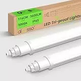 ALUSSO 2 Stück LED Feuchtraumleuchte 116CM, 36W 3600LM LED Röhre, Neutralweiß 5000K Kellerlampe, IP65 Wasserfest Werkstattlampe für Garage, Keller, Werkstatt, Feuchtraum, Bad,Büro, Warenhaus
