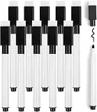 DERAYEE Whiteboard-Marker, radierbar, 10 Stück, schwarz, abwischbar, Filzstift, abwischbar, für Schule und Büro