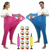 Granny Pants Yard Game, NAVESO Gartenspiele für Draußen, Lustige Riesige Dehnbare Hosen mit 2 Granny Pants, 10 Hüpfbällen und 2 Ballonpumpe, Spiele für Draußen Erwachsene, Familien