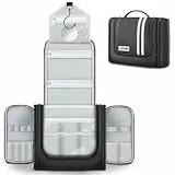 Carttiya Kulturbeutel zum Aufhängen, Reise Kulturbeutel Herren mit Spiegel, Groß Wasserabweisend Kosmetiktasche Kulturtasche Waschtasche Cosmetic Bag mit Haken für Damen und Herren (Schwarz)