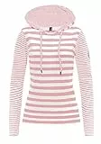 TrendiMax Damen Kapuzenpullover Sweatshirts Gestreift Hoodie Pulli Langarm Pullover 100% Baumwolle, Rosa, S