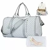 CSUNNUFA Convertible Reise-Anzugtasche 50 l, 2-in-1 Tasche mit Wasserdichten Schuhen und Anti-Falt-System für Damen und Herren – ideal für Geschäftsreisen und Urlaub (grau)