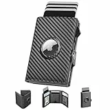 Manmaxim Portmonee Herren Airtag Slim Wallet mit RFID Schutz, Smart Wallet Karten Geldbeutel Herren, Kompakt Air Tag Geldbörse für 12 Karten & 2 Ausweis, Pop-up Portemonnaie mit Münzfach