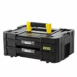 STANLEY FatMax Werkzeugbox/Werkzeugkoffer leer Werkzeugkasten - TSTAK VI, 8L Fassungsvermögen, mit 2 Schubladen und Organizern für Kleinteile mit herausnehmbaren Innenteilern - FMST1-71969