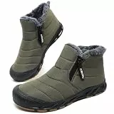 Hanani Winterschuhe Herren Warm Gefüttert Schneestiefel Reißverschluss Kurzschaft Stiefel Flach Winter Outdoor Boots Bequem Rutschfeste Wanderstiefel Winterstiefel