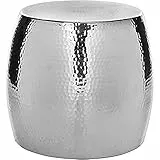 SAFAVIEH Decorative Stool Metal Stool, in Silver, 40 X 40 X 40