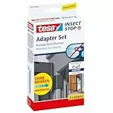 tesa Insect Stop Fliegengitter Adapter-Set für ALU COMFORT Türen - zur Montage von tesa Insect Stop Insektenschutzgittern - ohne Bohren - für Tür- und Fensterrahmen von 13 bis 20 mm - weiß