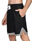 Wayleb Herren Sport Shorts Athletic Workout Training Kordelzug Shorts Casual Training Gym Shorts mit Taschen, schwarz, Klein