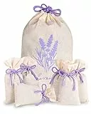 Lalavanda® 6 x Lavendelsäckchen mit getrockneten Lavendelblüten, Perfekter Mottenschutz für Kleiderschrank, Lavendel Duftsäckchen zum Entspannen und Schlafen, 6 x 17g Lavendel