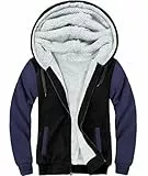 igeekwell Winterjacke Herren Hoodie Zipper Kapuzenpullover Kapuzenjacke Sweatjacke für Männer, Komfortable Sweatshirt mit Bequemes und Warmes Farbblock Sternenklarer Himmel