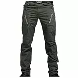 UHouse Cargohose Herren Taktische Hose Baumwolle Freizeithose Mode Regular Fit Outdoorhose Freizeit Trekkinghose Bequeme Stoffhose Tactical Herrenhosen Basic Militär Pants Grün XXL