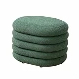 SVITA Blossom S Hocker mit Stauraum Sitzbank Sitztruhe Sitzhocker Aufbewahrungsbox Polsterbank bis 200 kg belastbar Ottomane Boucle-Bezug Dunkelgrün