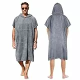 Kato Tirrinia Beach Surf Poncho mit Tasche, wasserabsorbierendem Neoprenanzug, Wickeltisch Hoodie, Handtuch Poncho Bademantel zum Surfen, Schwimmen, Baden für Erwachsene, Männer, Frauen, Sanddicht
