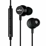 Veho Z-3 In-Ear Kopfhörer | Stereo Ohrhörer | Geräuschisolierende Ohrhörer | Mikrofon | Fernbedienung - Schwarz (VEP-011-Z3)