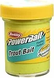 Berkley PowerBait® Biologisch abbaubarer Forellenköder - Schwimmende Knete mit natürlichem Duft für das Forellenangeln, leicht zu gestalten, lang anhaltende Lockwirkung auf Fische, Sonnengelb