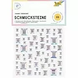 folia 12316 - Schmucksteine SQUARE IRIDESCENT, 67 quadratische Glitzersteine in irisierend-schillernd, Aufkleber in 3 Größen, selbstklebend, zum Verzieren und Dekorieren