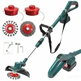 Rasentrimmer mit akku und Unkrautbürste, 21V-4.0Ah akku rasentrimmer, 4-in-1 rasentrimmer elektrisch für Makita Akku, 20000R/min, 1-45CM Teleslopstiel,für Rasen Garten Beschneiden