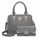 Miss Lulu Handtasche Damen mittelgroß klassisch Henkeltasche Schultertasche mit Lychee Muster mehreren Innentaschen Umhängetasche Arbeit Freizeit Alltags Tasche