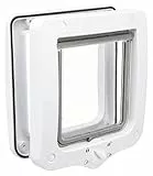 TRIXIE wasserdichte und geräuscharme Katzenklappe '4-Wege Freilauftür, 20 × 22 cm, weiß'- 44211