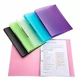 Ringbuch aus Mittelfestem Kunststoff 2 Ringe Mechanik, 2.5cm Rückenbreite A4 Ringordner, Farbig Aktenordner, Ring-Mappe für Büro und Schule (6er Pack）…