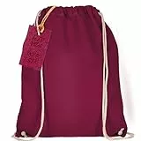 ELES VIDA Baumwoll Turnbeutel 1 Stück Sportbeutel - Rucksack Stofftasche Bag, Beutel, Baumwollbeutel, Jutebeutel Oeko-TEX® geprüft Stoffbeutel Damen & Herren, Kinder Gym Sack zum bemalen - Bordeaux